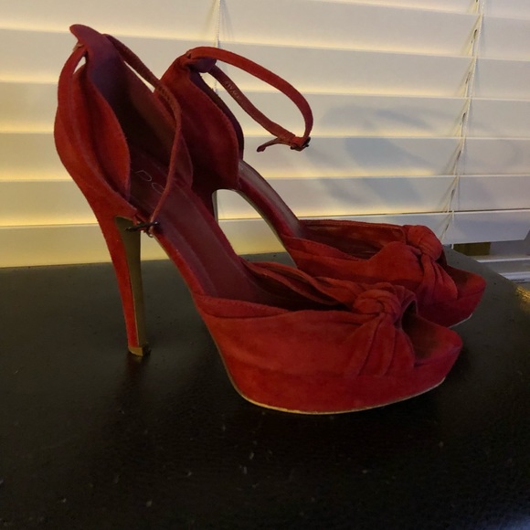 Red Aldo Strappy Heels - Picture 2 of 3